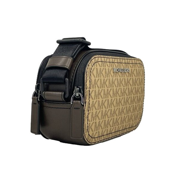 NEW Michael Kors Cooper Small Camera Crossbody Bag Camel / Black Handbag Purse - Picture 4 of 6